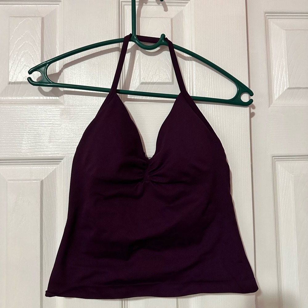 Amazon Women's Purple Halter Backless Workout Top